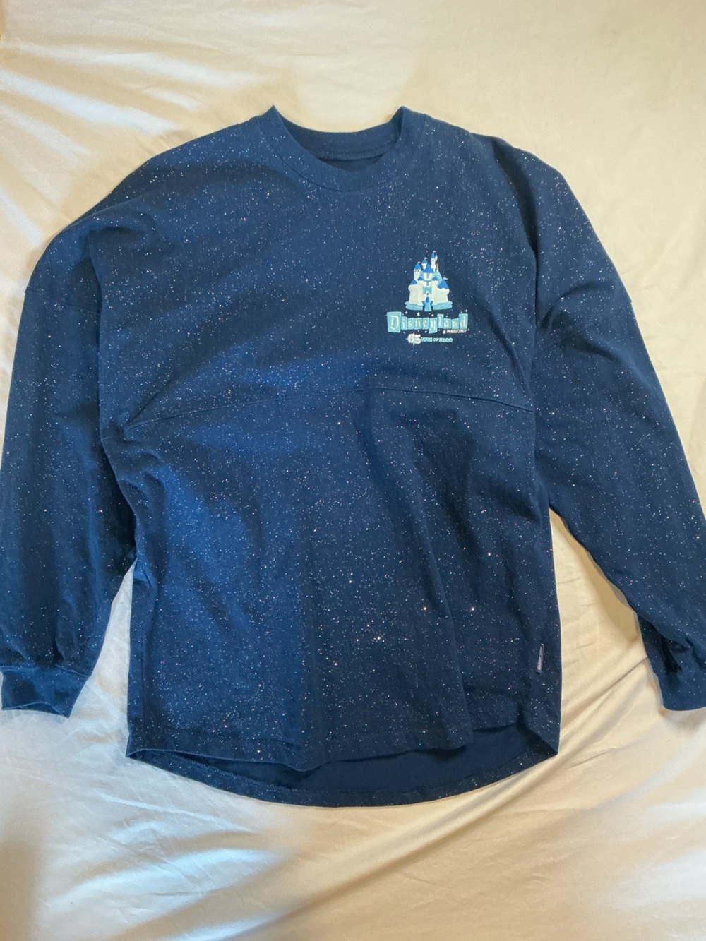 Disney Girls Navy Blue Castle Long Sleeve Pajama Top